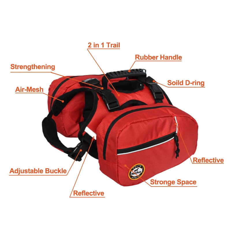 Reflective Dog Backpack Harness