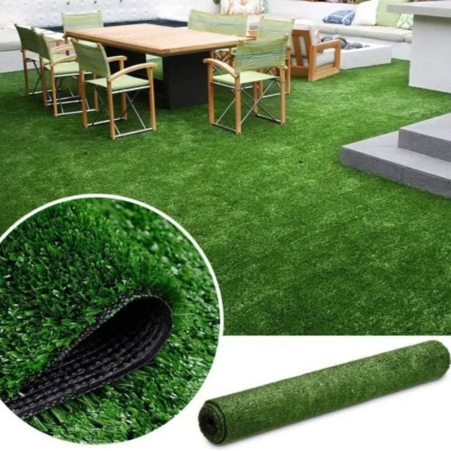 6ft x 10ft Premium Artificial Turf Mat with Drainage Holes. Thick Fake Grass with Rubber Backing Ideal for Indoor Outdoor Pet A