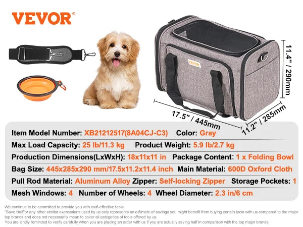 VEVOR Pet Carrier Backpack