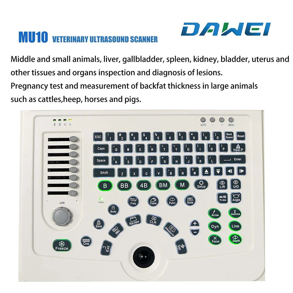 Portable Veterinary Ultrasound Scanner, Laptop Vet Pregnancy B-Ultra Machine, for Animal Farm Home Pet (B,B+B,4B,B+M,M)