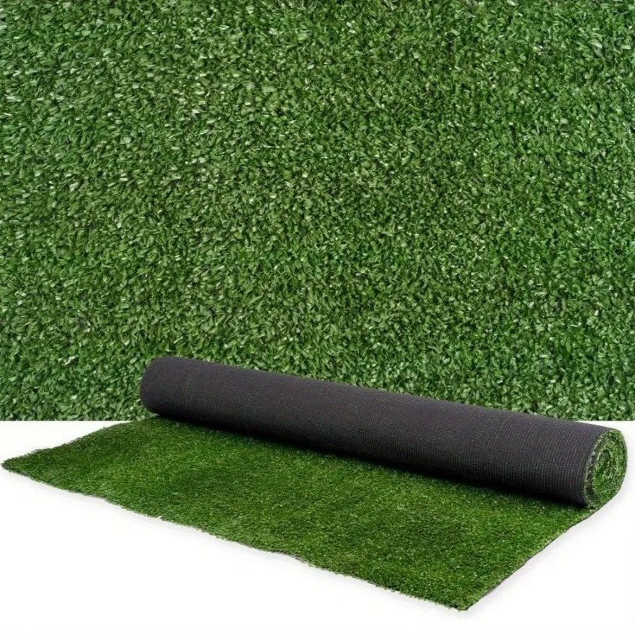 6ft x 10ft Premium Artificial Turf Mat with Drainage Holes. Thick Fake Grass with Rubber Backing Ideal for Indoor Outdoor Pet A