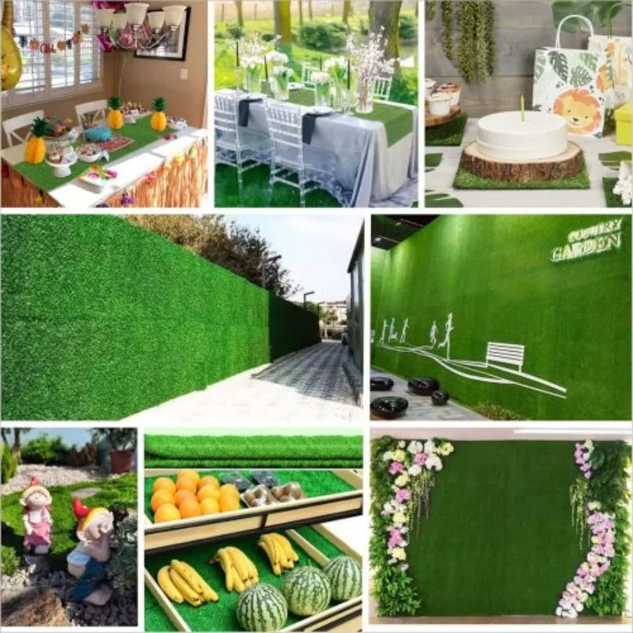 6ft x 10ft Premium Artificial Turf Mat with Drainage Holes. Thick Fake Grass with Rubber Backing Ideal for Indoor Outdoor Pet A