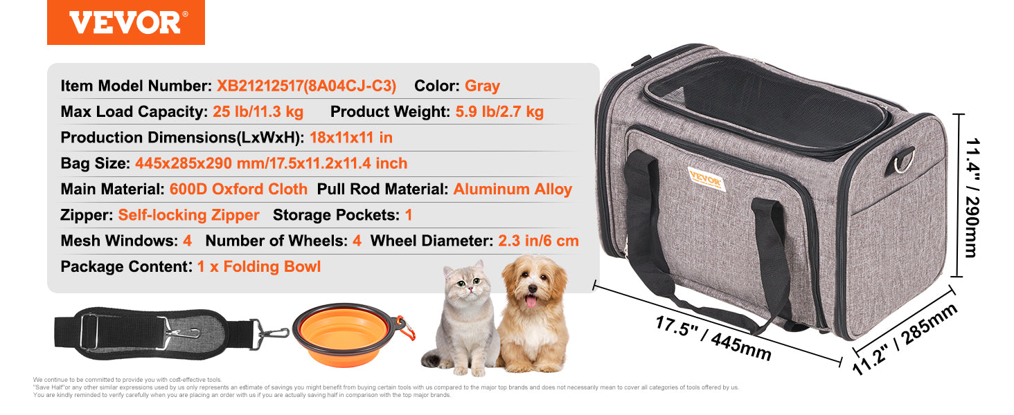 VEVOR Pet Carrier Backpack