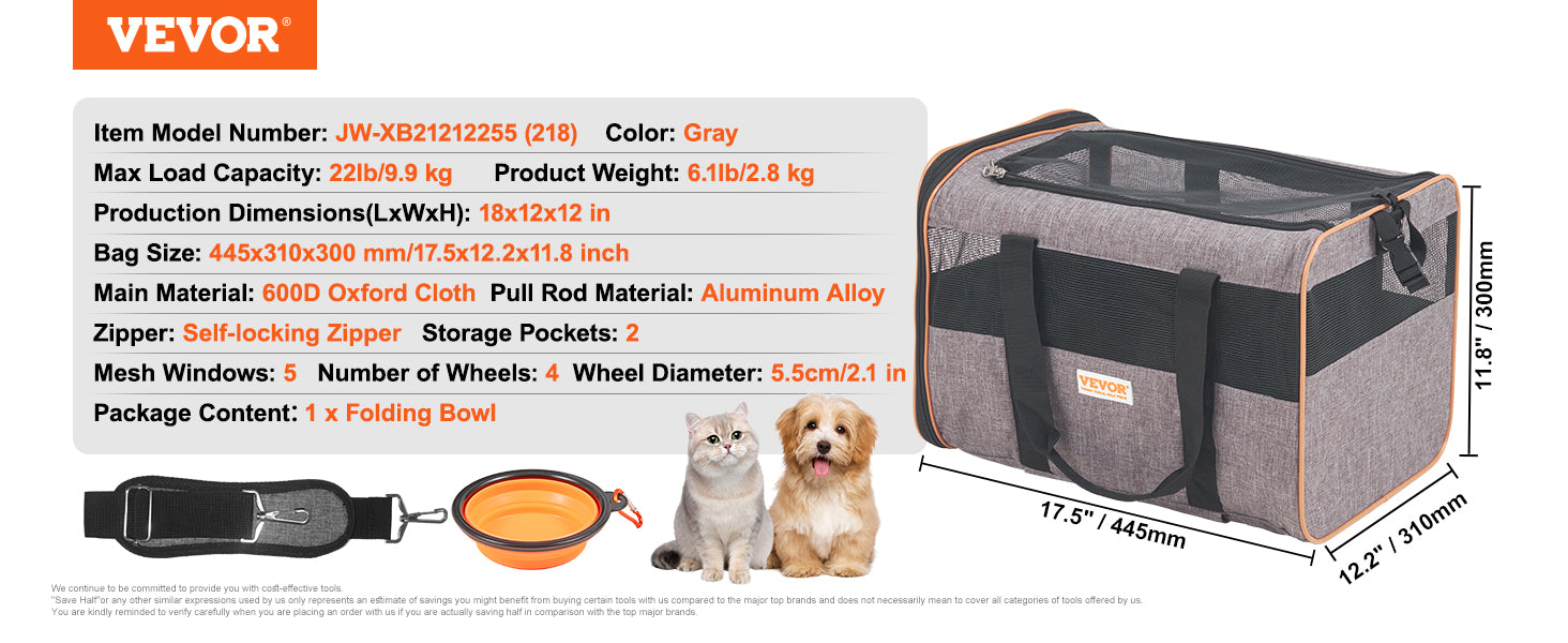 VEVOR Pet Carrier Backpack