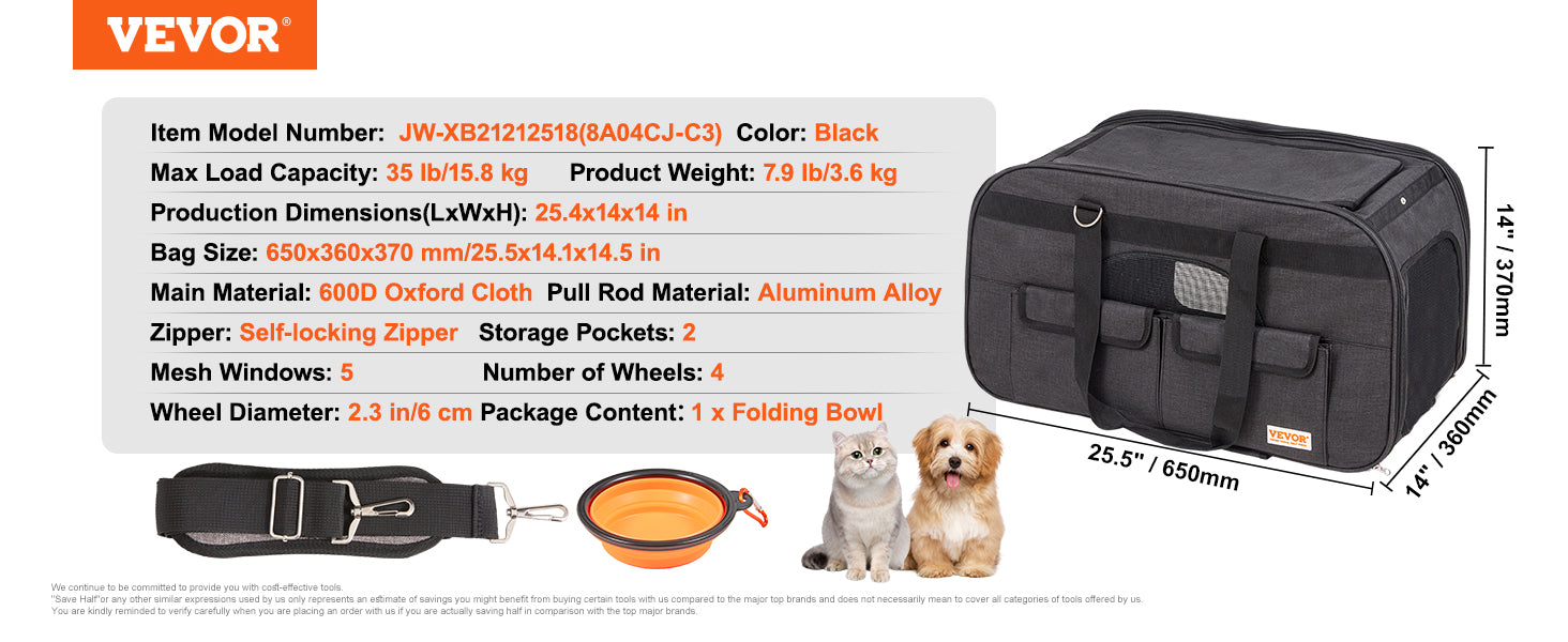 VEVOR Pet Carrier Backpack
