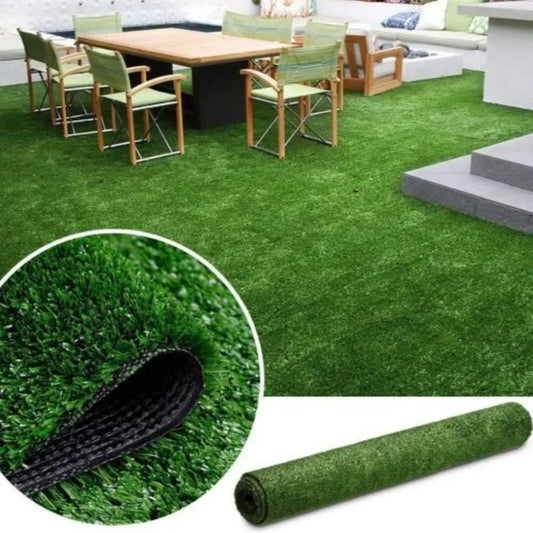 6ft x 10ft Premium Artificial Turf Mat with Drainage Holes. Thick Fake Grass with Rubber Backing Ideal for Indoor Outdoor Pet A