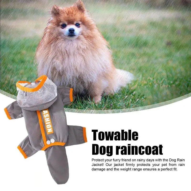 Hooded Reflective Pet Raincoat