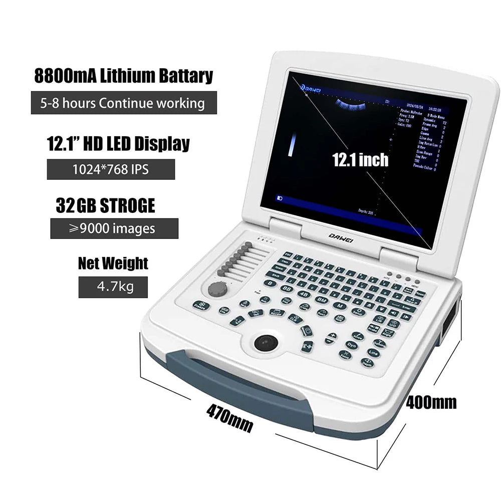 Portable Veterinary Ultrasound Scanner, Laptop Vet Pregnancy B-Ultra Machine, for Animal Farm Home Pet (B,B+B,4B,B+M,M)