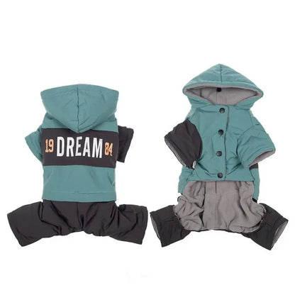 Faux Leather Dog Winter Coat