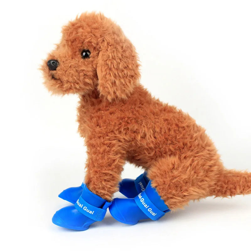 4Pcs Waterproof Anti-Slip Pet Boots