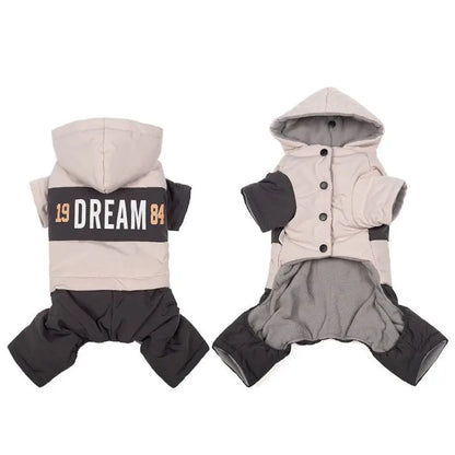 Faux Leather Dog Winter Coat