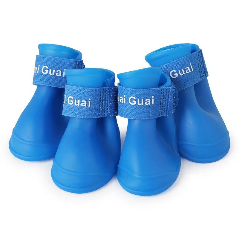 4Pcs Waterproof Anti-Slip Pet Boots