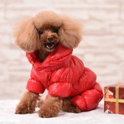 Faux Leather Dog Winter Coat