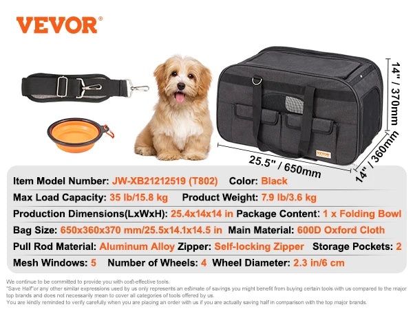 VEVOR Pet Carrier Backpack