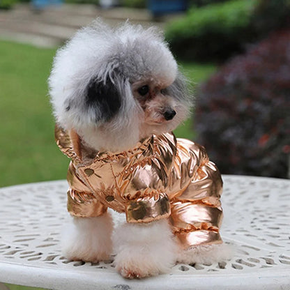Faux Leather Dog Winter Coat
