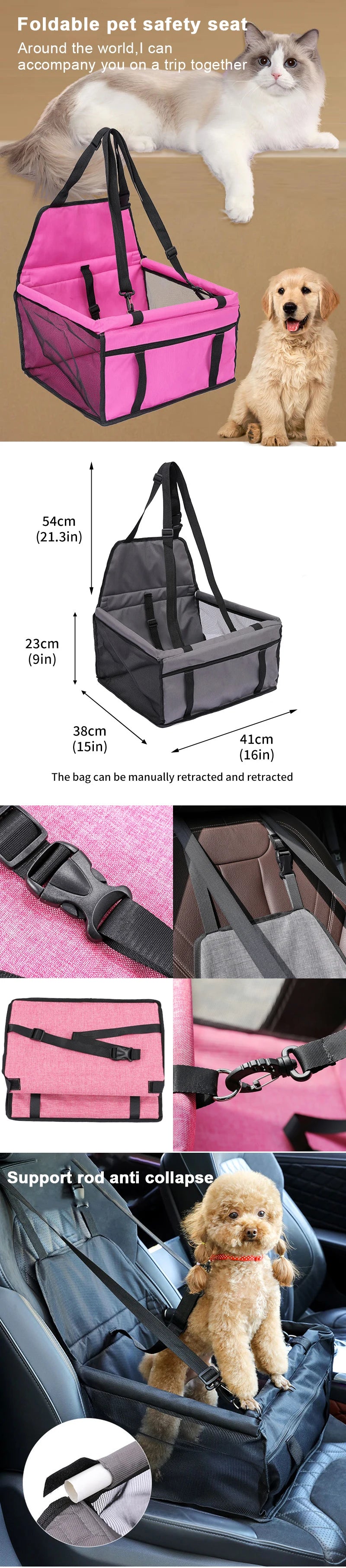 Foldable Dog Car Seat Cover