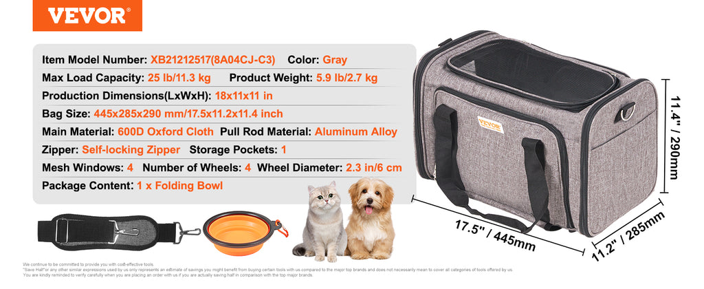 VEVOR Pet Carrier Backpack